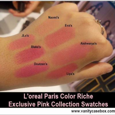 L’oreal Paris Color Riche Collection Exclusive Pinks Swatches