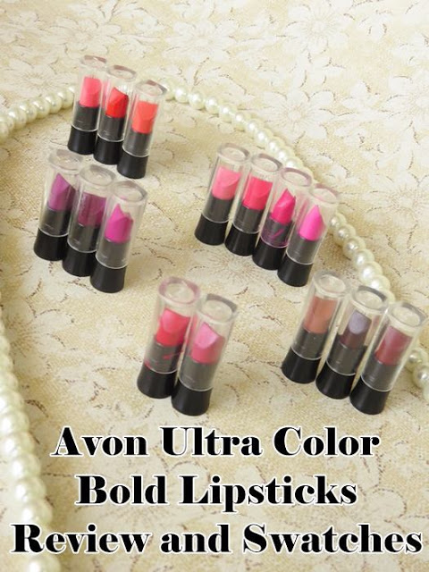 Avon Ultra Color Bold Lipsticks Review and Swatches