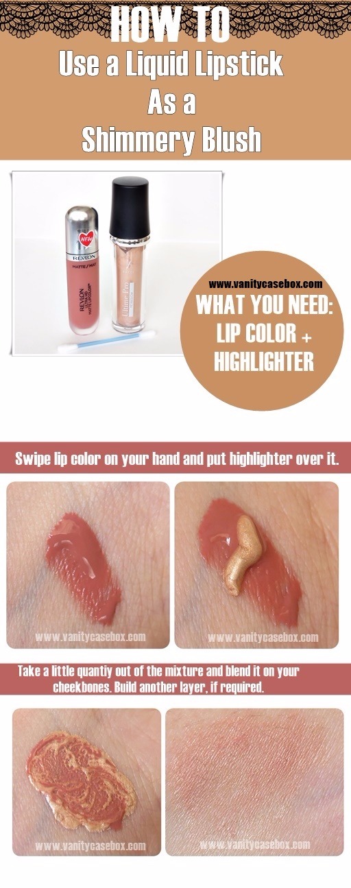 using liquid lipstick for blush