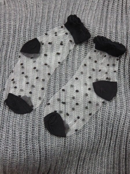 Polka dot sheer socks