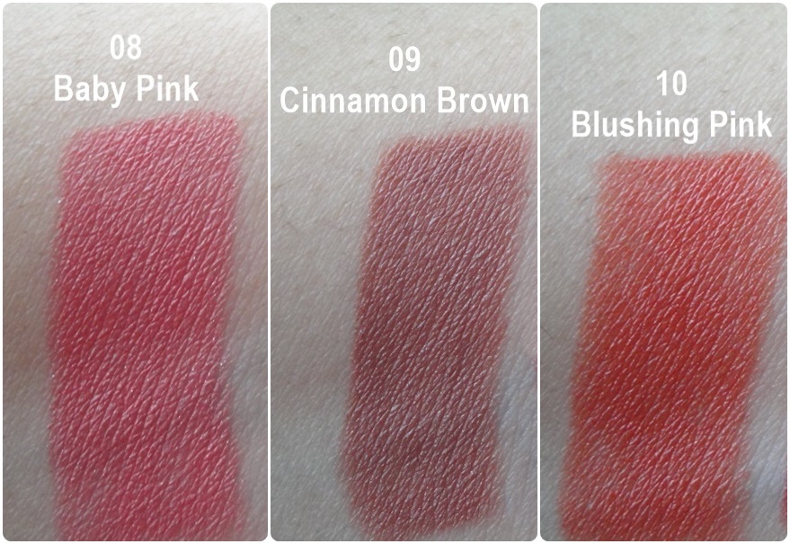 Lakme enrich crayons swatches