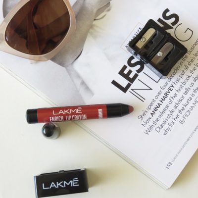 Lakme Cinnamon Brown enrich lip crayon: Review, Swatches