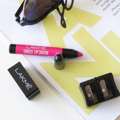 Lakme Pink Burst Enrich Lip Crayon Review Swatches