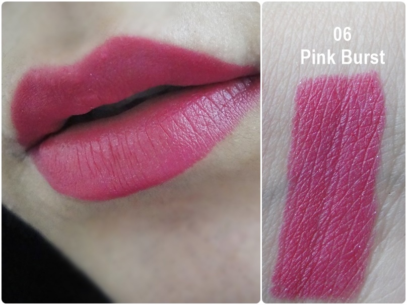 Lakme Pink Burst enrich lip crayon swatches