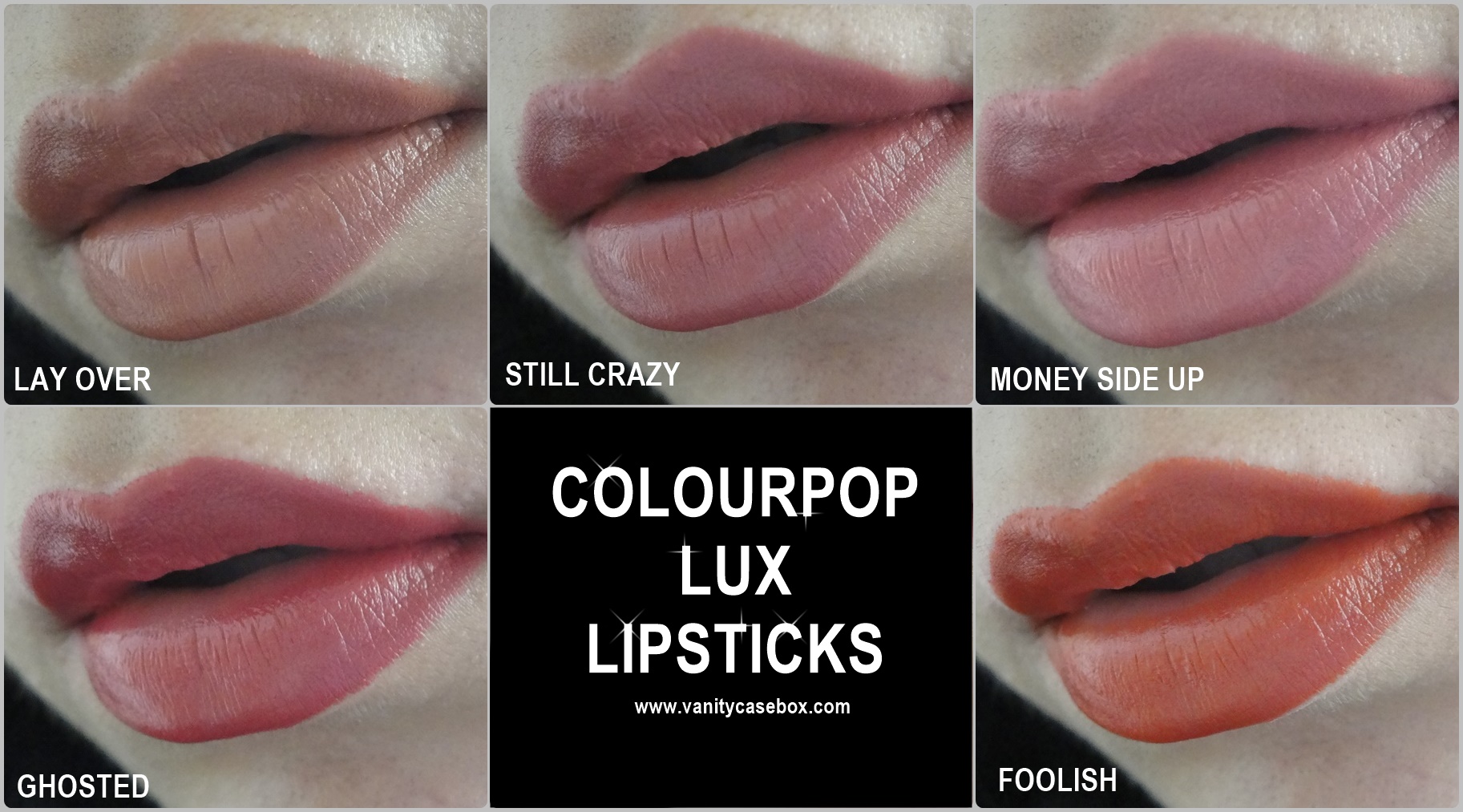 Colourpop lux lipstick swatches on Indian skin tone