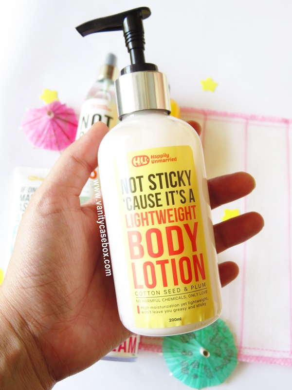 Happily Unmarried 'Cotton seed and plum' body lotion