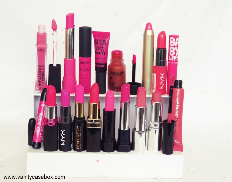 Bright pink lipsticks for fair-medium Indian skin tone
