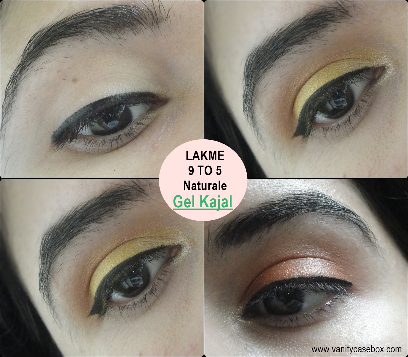 Lakme 9 to 5 naturale gel kajal swatches